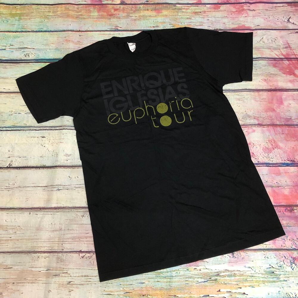 Enrique Iglesias Euphoria Tour T-Shirt Womens Small Unisex Black Graphic Tee